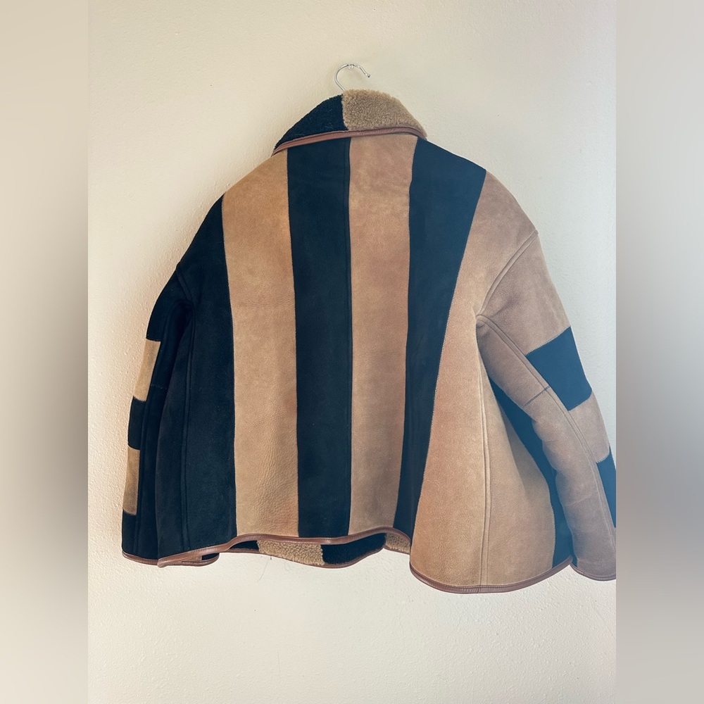 Cawley Studio Avis Sheepskin Stripe Jacket Coat S Handmade in England - Picture 8 of 16